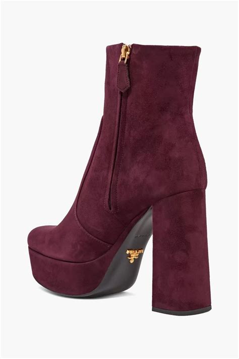 ankle boots prada|prada suede platform boots.